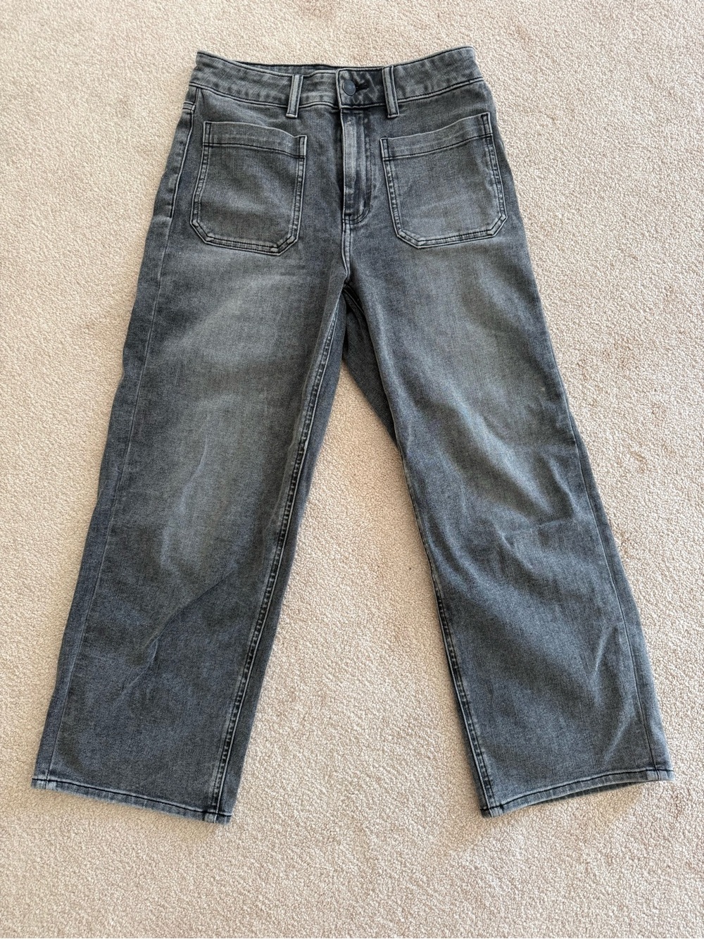 Quince Bella Stretch Patch Pocket Wide Leg Jean
